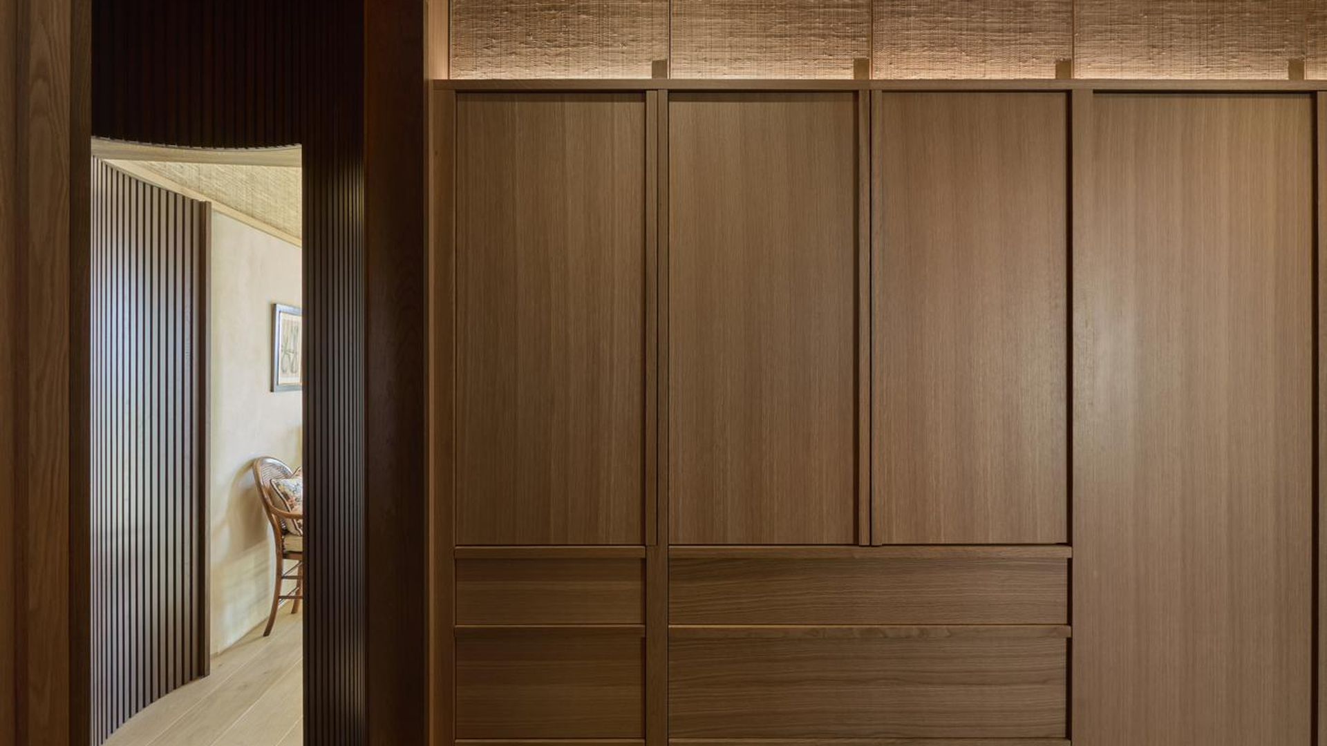 Fitted wardrobe wall, private residence