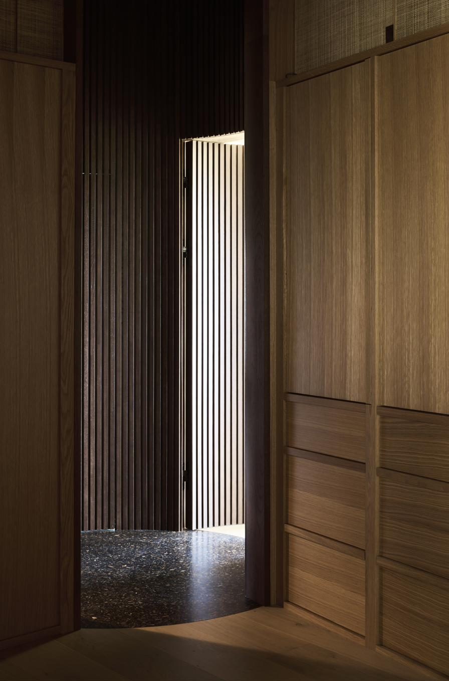 Sculptural terrazzo threshold, private residence